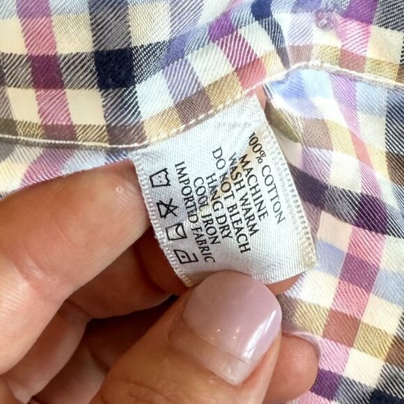 Robert Talbott Trim Fit Plaid Button Down Shirt Size Large 100% Cotton - Picture 13 of 16